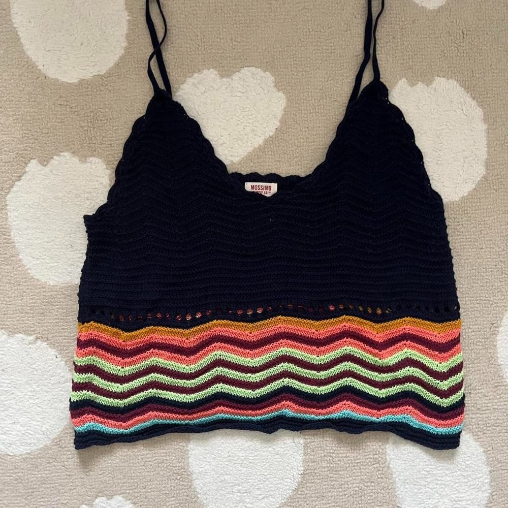 Missimo Knit Rainbow Crop Size